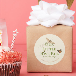 Kleine Liebe Bug Baby Dusche Runder Aufkleber