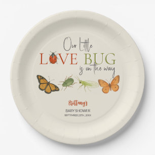 Kleine Liebe Bug Baby Shower Butterfly Pappteller