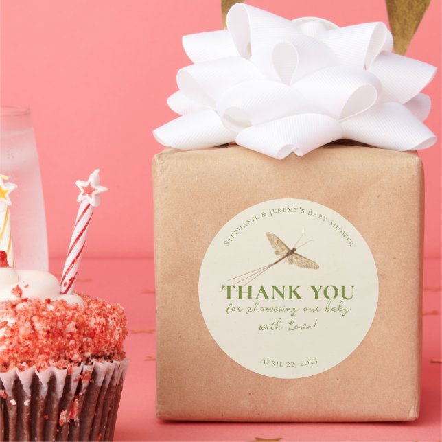 Kleine Liebe Bug Baby Shower Classic Round Sticker (Party)