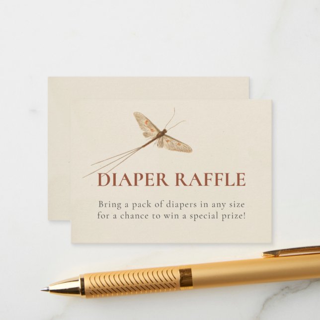 Kleine Liebe Bug Baby Shower Enclosure Card Begleitkarte (Vorderseite/Rückseite Beispiel)