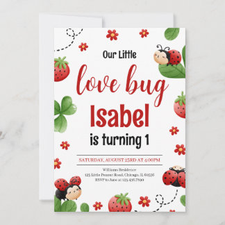 Kleine Liebe Bug Birthday Einladung