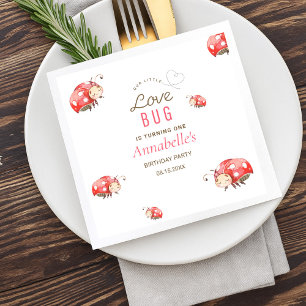Kleine Liebe Bug Birthday Party Napkins Serviette