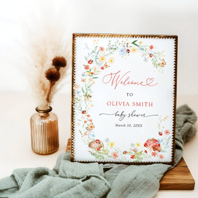 Kleine Liebe Bug Garden Babydusche Willkommen Poster (Von Creator hochgeladen)