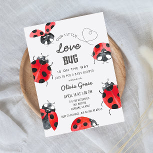 Kleine Liebe Bug Ladybug Babydusche Einladung