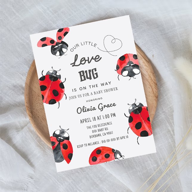 Kleine Liebe Bug Ladybug Babydusche Einladung (Von Creator hochgeladen)