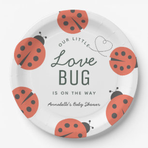 Kleine Liebe Bug Ladybug Babydusche Pappteller