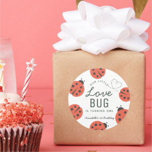 Kleine Liebe Bug Ladybug Birthday Classic Round St Runder Aufkleber