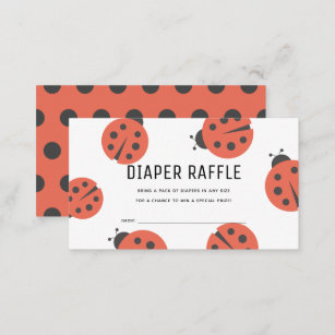 Kleine Liebe Bug Ladybug Diaper Raffle Ticket Begleitkarte