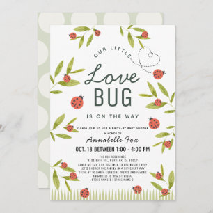 Kleine Liebe Bug Ladybug Drive-by Baby Shower Einladung