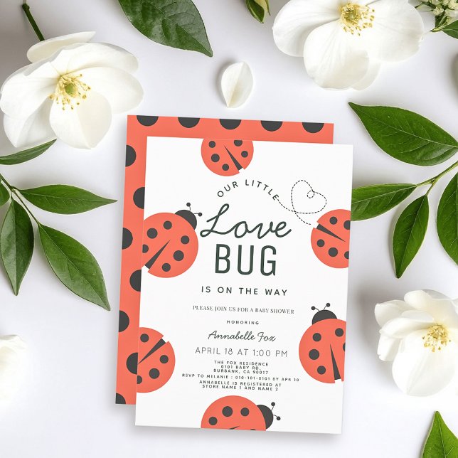 Kleine Liebe Bug Ladybug Kinderdusche Einladung (Von Creator hochgeladen)