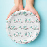 Kleine Liebe Bug on Way Baby Shower Pappteller<br><div class="desc">Für Ihre bezaubernde kleine Liebe Bug Babydusche sind unsere niedlichen und farbenfrohen Teller eine perfekte Ergänzung! Mit einem wasserfarbenen Tigerkäfer mit Herzensdetails und lustigem Text, der lautet: "Ein kleiner Liebling ist unterwegs!", werden diese Teller Ihre Esstische zum Leben erwecken! Matching Teller, Servietten und andere Babydusche Party-Dekoration in meinem Shop verfügbar!...</div>