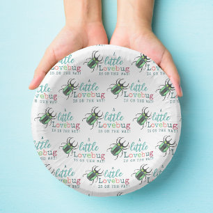 Kleine Liebe Bug on Way Baby Shower Pappteller