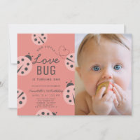Kleine Liebe Bug Pink Ladybug 1. Geburtstag Foto