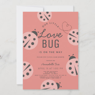 Kleine Liebe Bug Pink Ladybug Babydusche Einladung