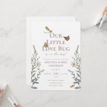 Kleine Liebe Bug QR Code Kinderdusche Einladung