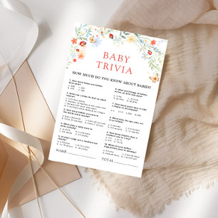 Kleine Liebe Bug Wildblume Baby Trivia Game