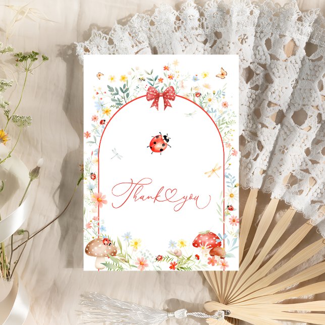 Kleine Liebe Bug Wildblume Kinderdusche Dankeskarte (Von Creator hochgeladen)