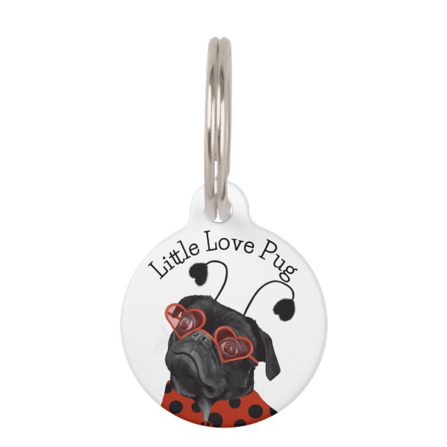 Kleine Liebe Mops | Mops Lovers Gift Haustiermarke (Vorderseite)