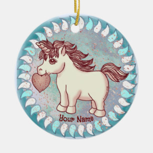 Kleine Liebe Unicorn Keramik Ornament
