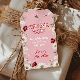 Kleine Liebeskäfer-Daisy-Geburtstagsfeier Dankesch Geschenkanhänger