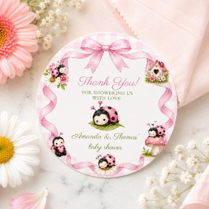 Kleine Liebeskäfer Mädchen Baby Shower Runder Aufkleber