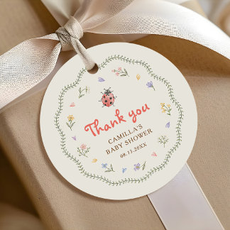Kleine Liebeswanze Wildblumen-Baby-Party Geschenkanhänger