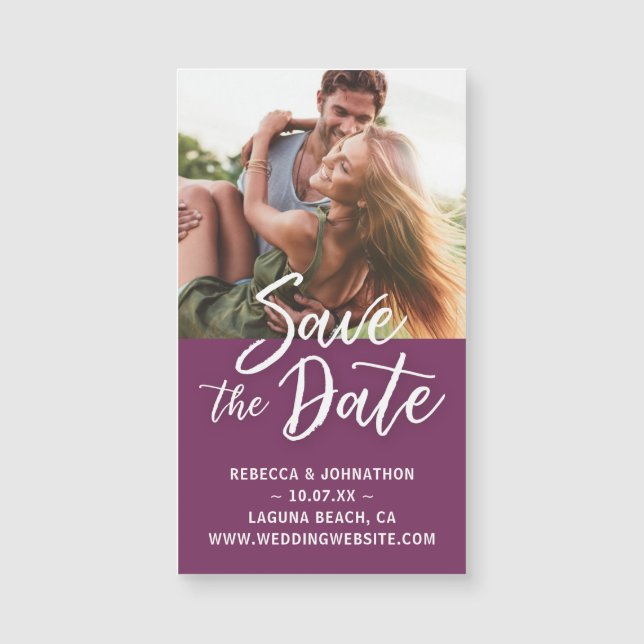 Kleine Lila Save the Date Magnet (Vorderseite)