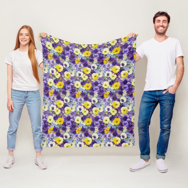 Kleine Lila und gelbe Stiefmütterchen Fleecedecke (Beispiel)