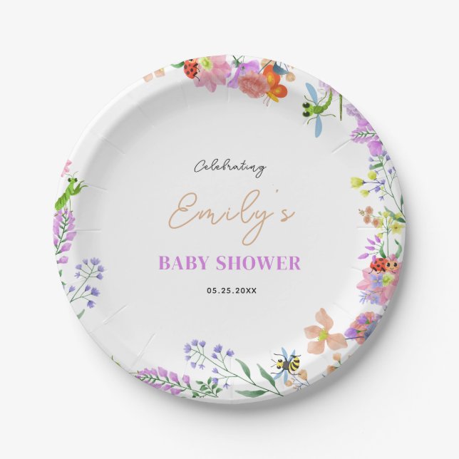 Kleine Love Bug Baby Shower Pappteller (Vorderseite)