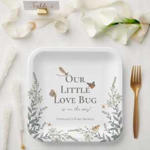 Kleine Love Bug Babyparty Geschlechtsneutral Pappteller