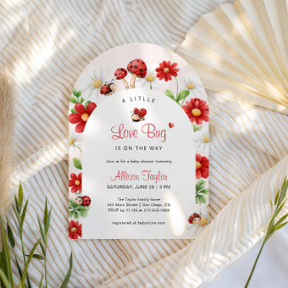 Kleine Love Bug Marienkäfer Baby Shower Tor Blumen Einladung