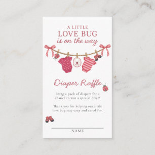 Kleine Love Bug Wäscheleine Baby Shower Begleitkarte