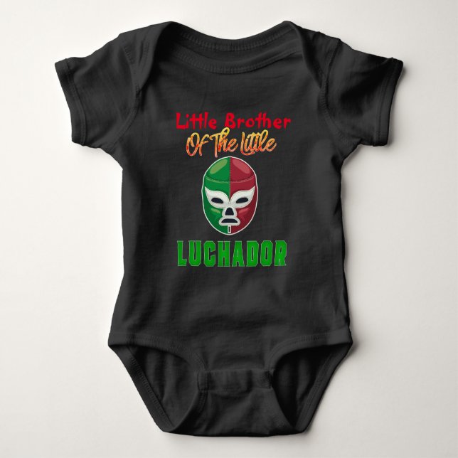 Kleine Luchador Custom Family Matching Baby Strampler (Vorderseite)