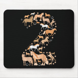 Kleine Mädchen 2 Jahre alt 2. Geburtstag Pferdegra Mousepad