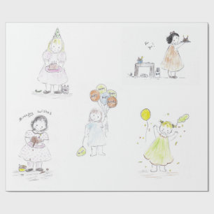Kleine Mädchen-Geburtstag Geschenkpapier