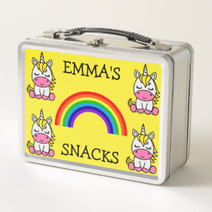 Kleine Mädchen kommen zurück zur Schule Metall Brotdose