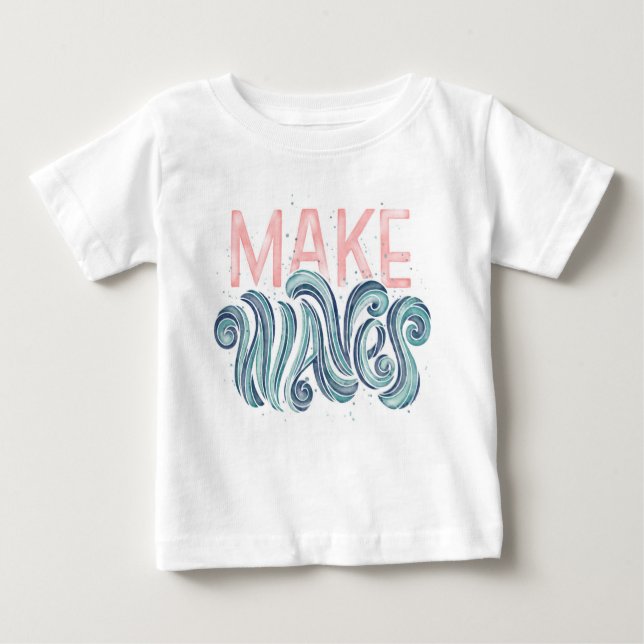 Kleine Mädchen machen Wellen Baby T-shirt (Vorderseite)