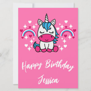 Kleine Mädchen Rosa Rainbow Unicorn