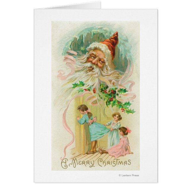 Kleine Mädchen spionieren durch die Zimmertür (Vorne)