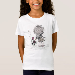 Kleine Mädchen und Kätzchen Zeichnend T-Shirt