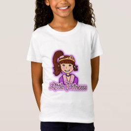 Kleine Mädchenrosaspitze dunklen Haares Prinzessin T-Shirt