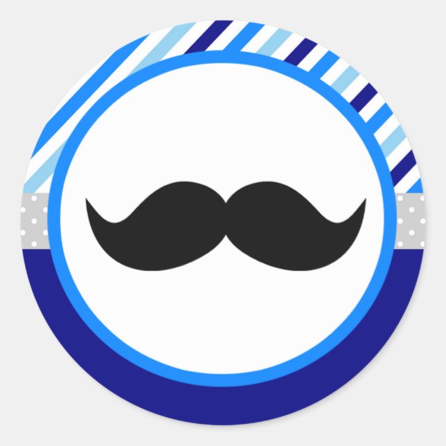 Kleine Mann-Babyparty-Aufkleber Runder Aufkleber (Vorderseite)