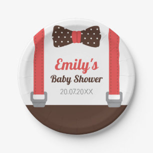 Kleine-Mann-Fliege-Baby-Junge-Party-Papierplatten Pappteller