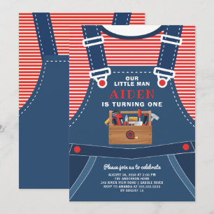 Kleine Mann-Jungen-Geburtstags-Einladung Einladung
