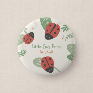 Kleine Marienkäfer-Kinderparty-Gast-Button-Geschen Button