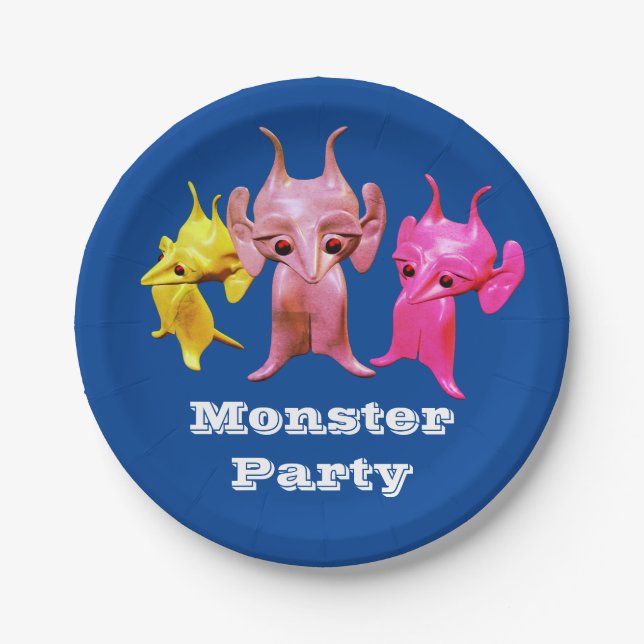 Kleine Marsianer, personalisiert für Kinder. Pappteller (Vorderseite)