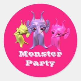 Kleine Marsianer, personalisiert für Kinder. Runder Aufkleber