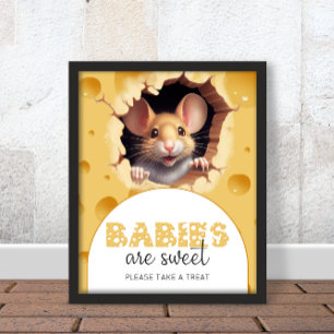 Kleine Maus in Käse Babies sind süß Poster