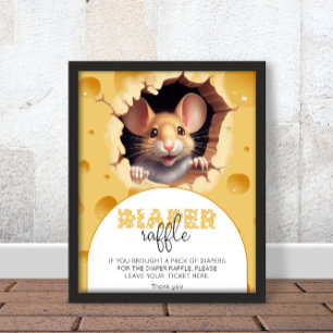 Kleine Maus in Käse Baby Duwer Windelpreisraffiner Poster