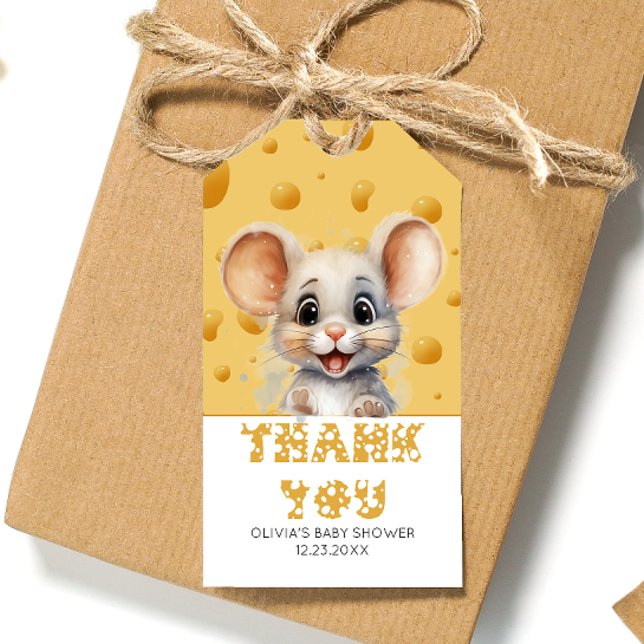 Kleine Maus in Käse Danke Geschenkanhänger (Von Creator hochgeladen)